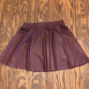 Charlotte Russe maroon leather skirt